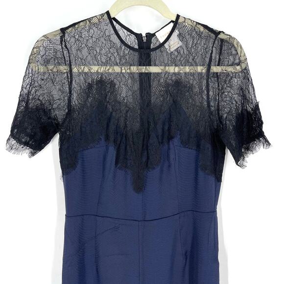 Anthropologie Foxiedox Nixie Lace Jumpsuit Navy Blue Women’s Small - Picture 7 of 9
